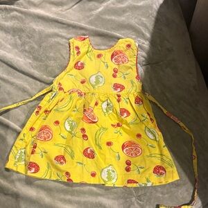 Vibrant Yellow Fruit Print Dress